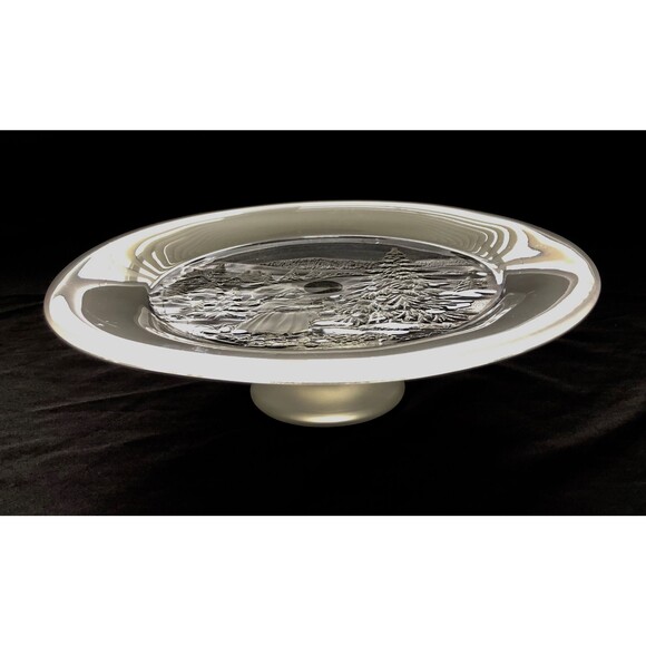 Mikasa Christmas Story, Frosted Glass Cake Stand/Torte Plate, 13 Inches - Picture 3 of 8